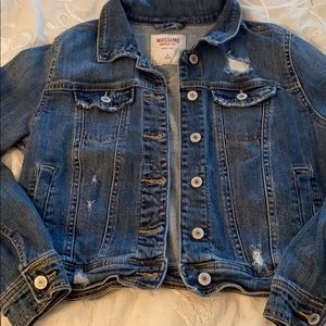 Distressed jean jacket